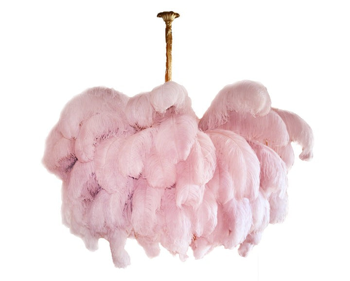Luxury Ostrich Feather Chandelier Lighting Fixture