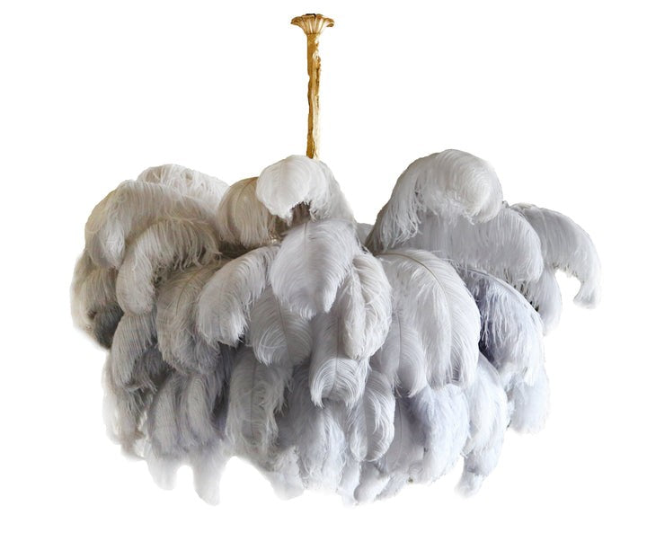 Luxury Ostrich Feather Chandelier Lighting Fixture