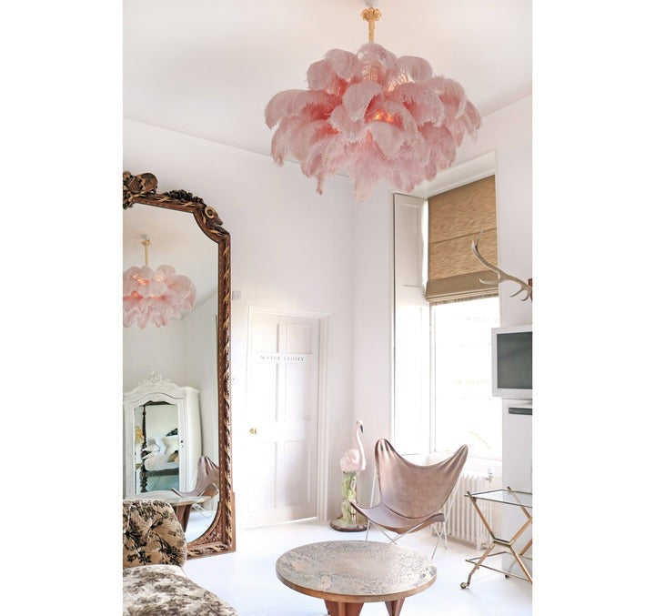 Luxury Ostrich Feather Chandelier Lighting Fixture