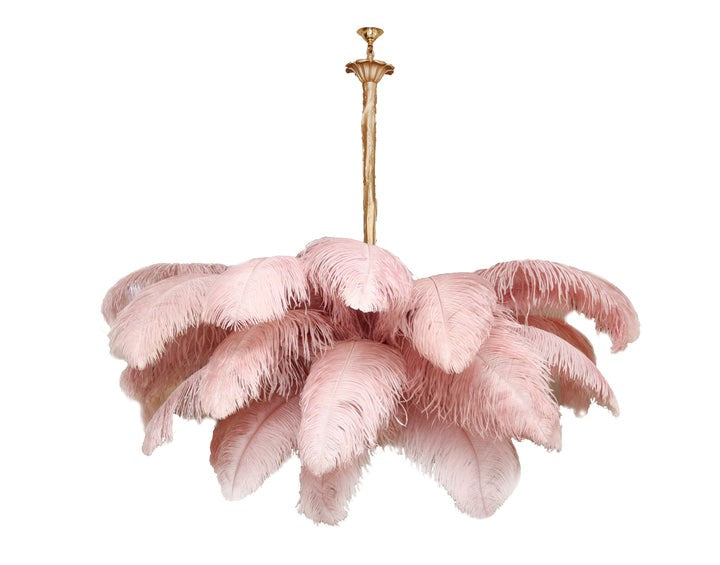 Luxury Ostrich Feather Chandelier Lighting Fixture
