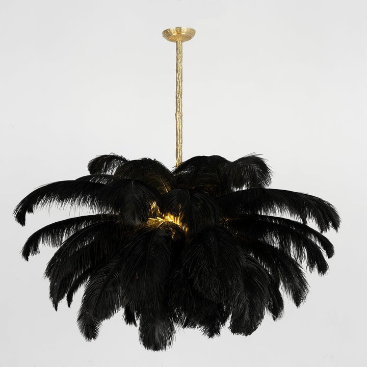 Luxury Ostrich Feather Chandelier Lighting Fixture