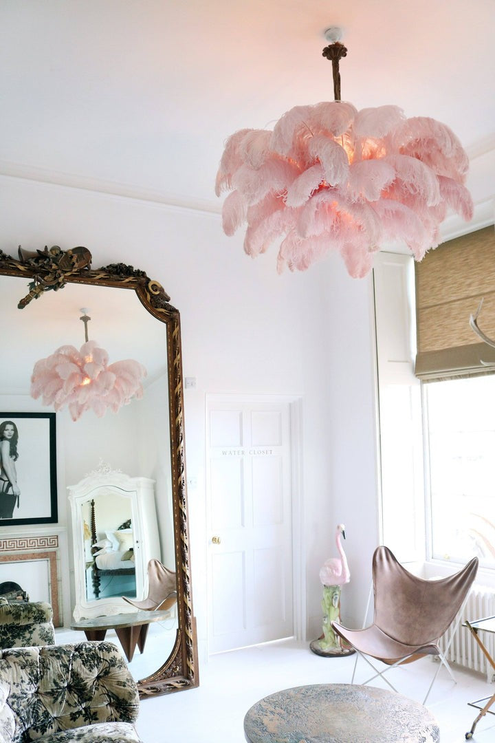 Luxury Ostrich Feather Chandelier Lighting Fixture
