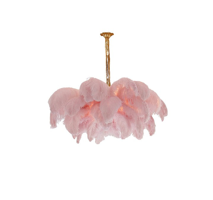 Luxury Ostrich Feather Chandelier Lighting Fixture