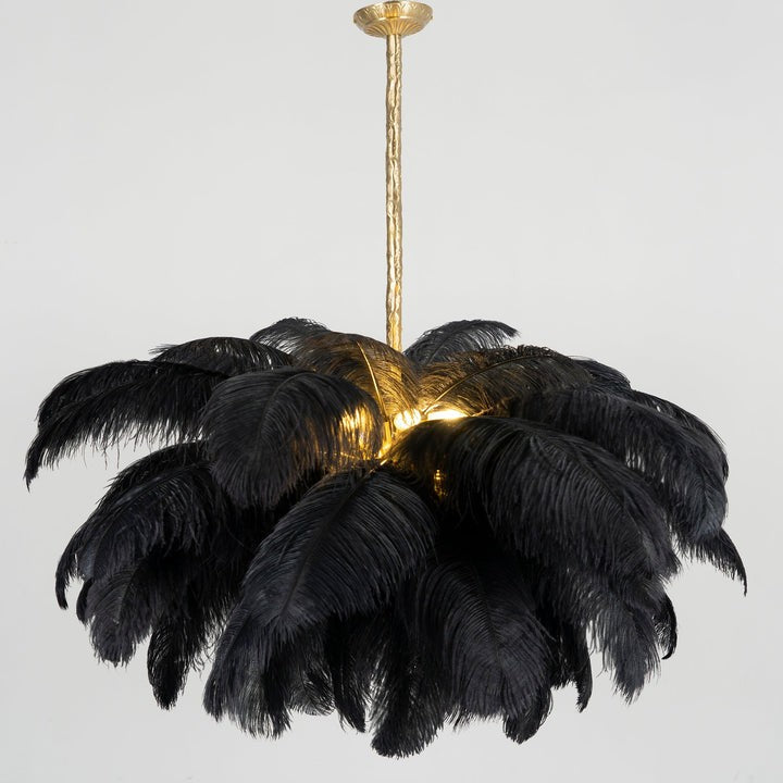 Luxury Ostrich Feather Chandelier Lighting Fixture