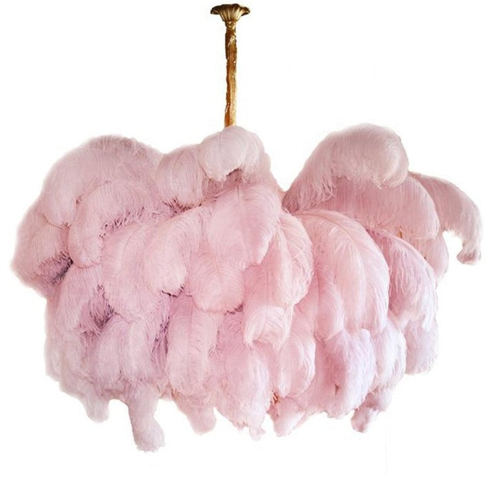 Luxury Ostrich Feather Chandelier Lighting Fixture
