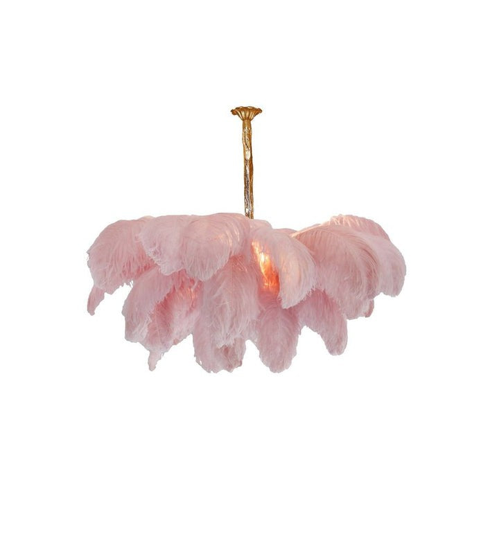Luxury Ostrich Feather Chandelier Lighting Fixture