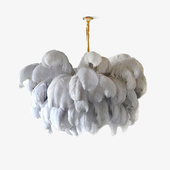 Luxury Ostrich Feather Chandelier Lighting Fixture