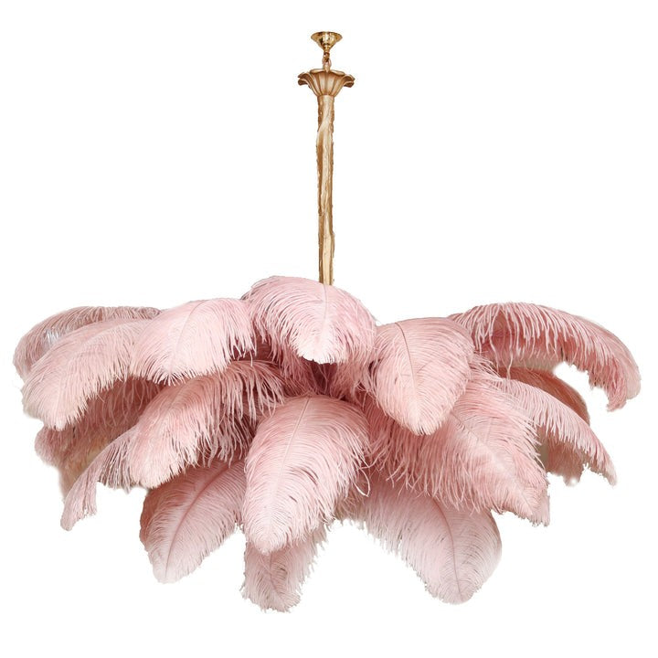 Luxury Ostrich Feather Chandelier Lighting Fixture