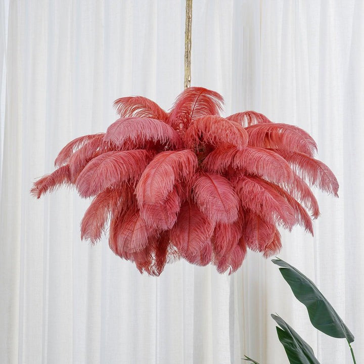 Luxury Ostrich Feather Chandelier Lighting Fixture