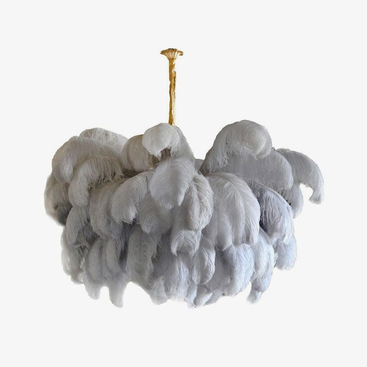 Luxury Ostrich Feather Chandelier Lighting Fixture