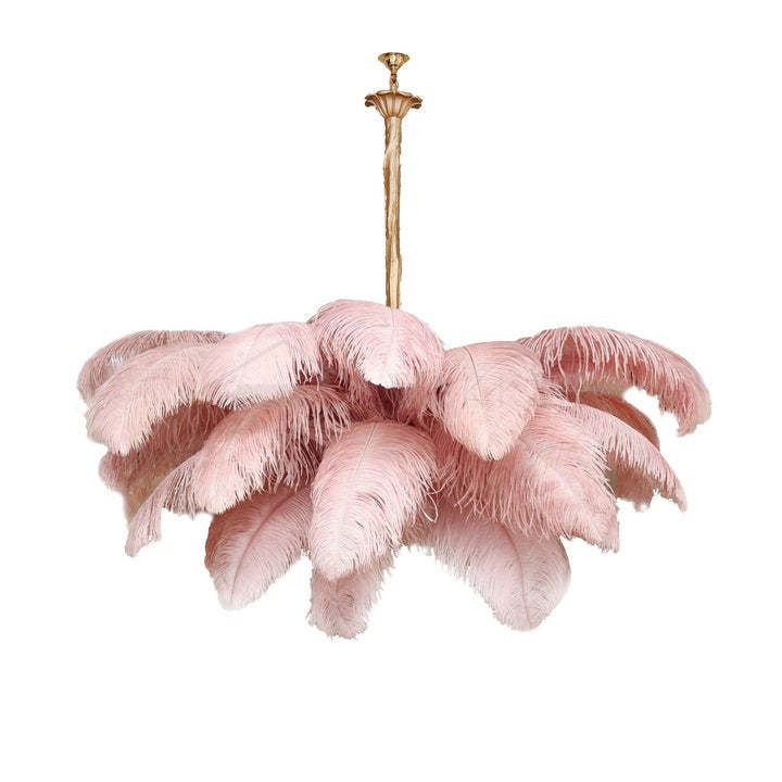 Luxury Ostrich Feather Chandelier Lighting Fixture