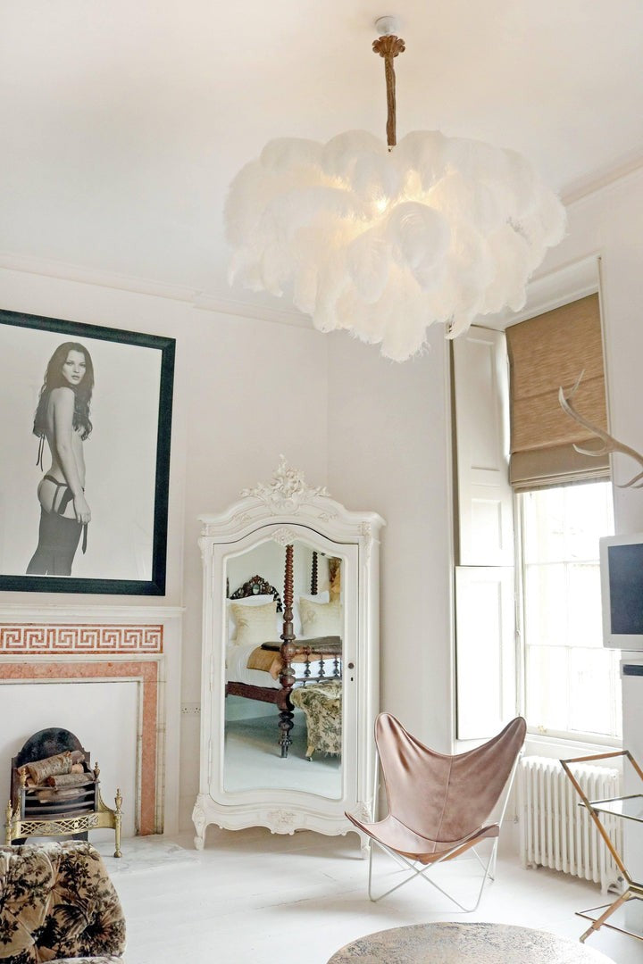 Luxury Ostrich Feather Chandelier Lighting Fixture