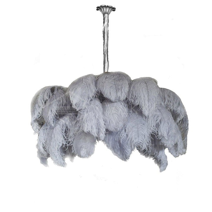 Luxury Ostrich Feather Chandelier Lighting Fixture