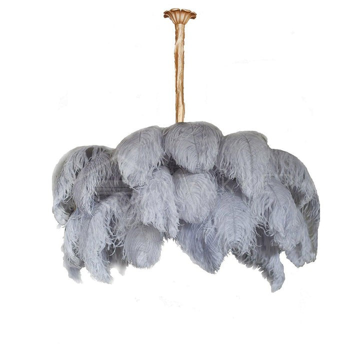 Luxury Ostrich Feather Chandelier Lighting Fixture