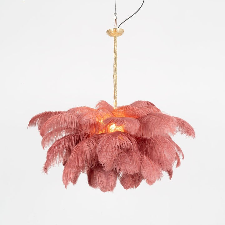 Luxury Ostrich Feather Chandelier Lighting Fixture