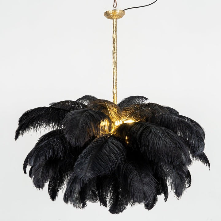 Luxury Ostrich Feather Chandelier Lighting Fixture