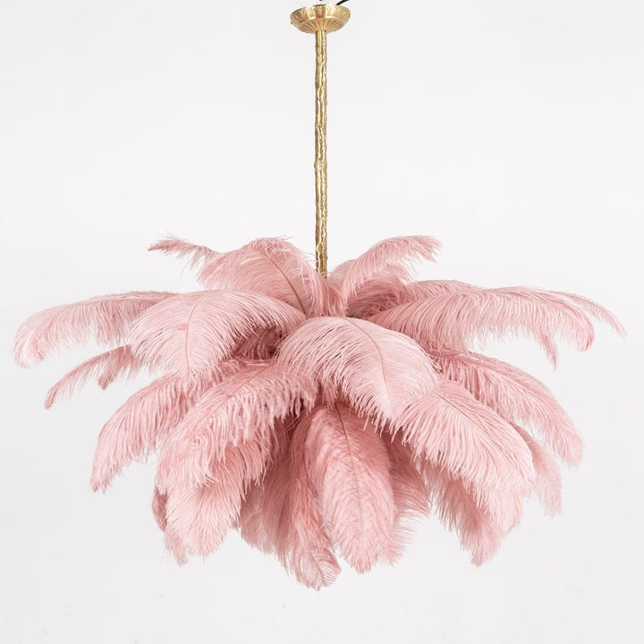 Luxury Ostrich Feather Chandelier Lighting Fixture