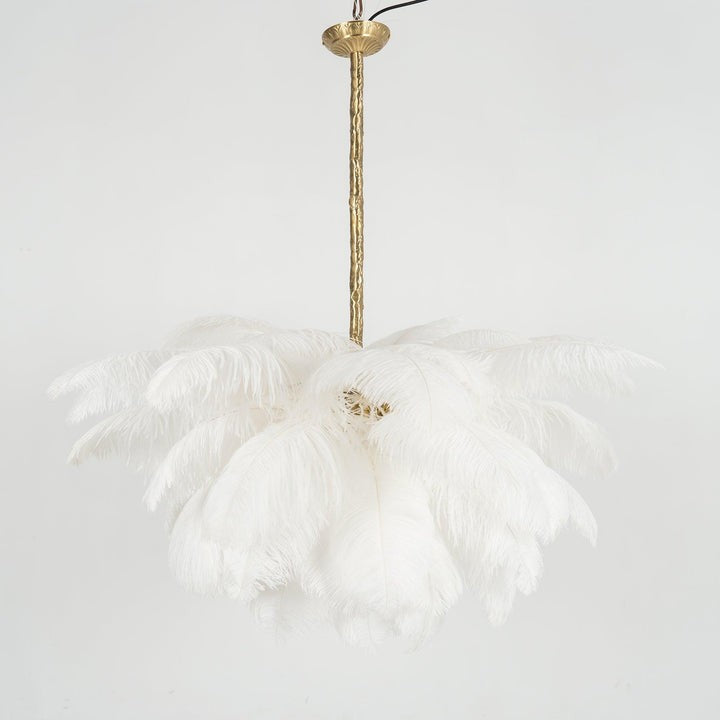 Luxury Ostrich Feather Chandelier Lighting Fixture
