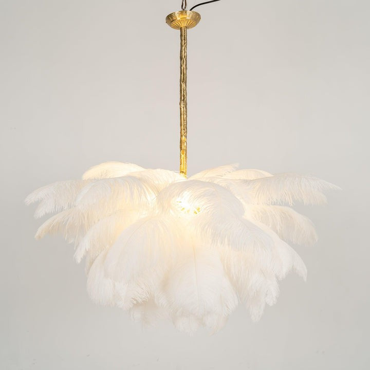 Luxury Ostrich Feather Chandelier Lighting Fixture