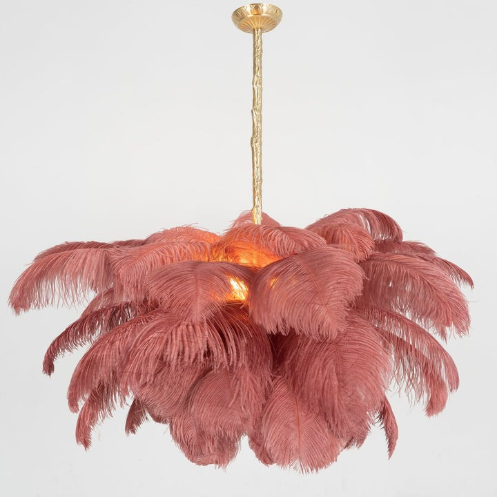 Luxury Ostrich Feather Chandelier Lighting Fixture
