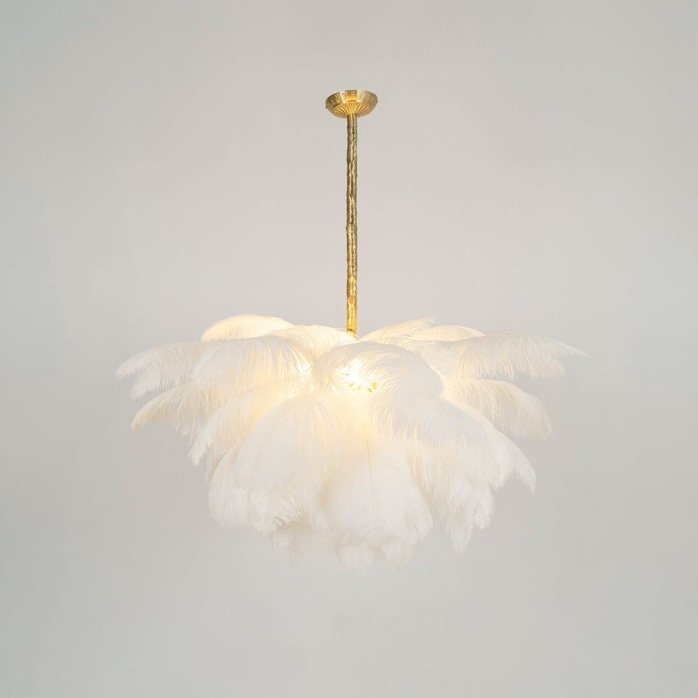 Luxury Ostrich Feather Chandelier Lighting Fixture
