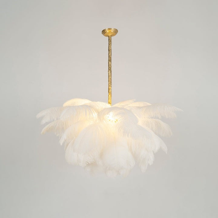 Luxury Ostrich Feather Chandelier Lighting Fixture