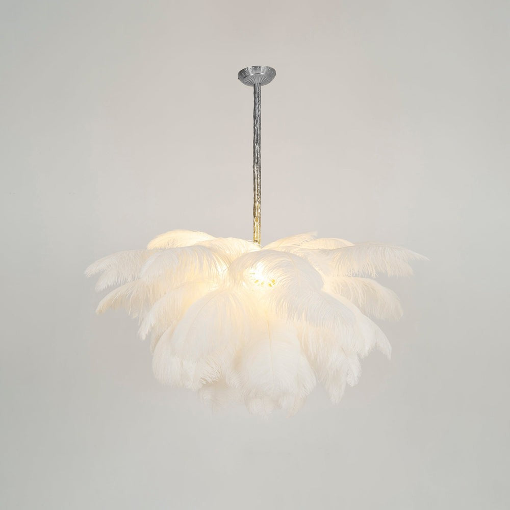 Luxury Ostrich Feather Chandelier Lighting Fixture
