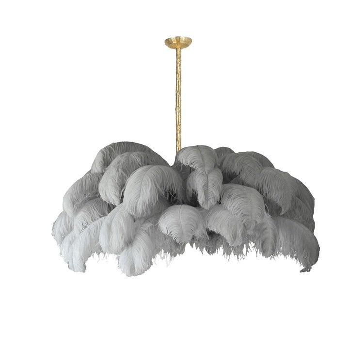 Luxury Ostrich Feather Chandelier Lighting Fixture