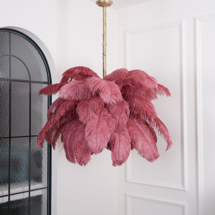 Luxury Ostrich Feather Chandelier Lighting Fixture