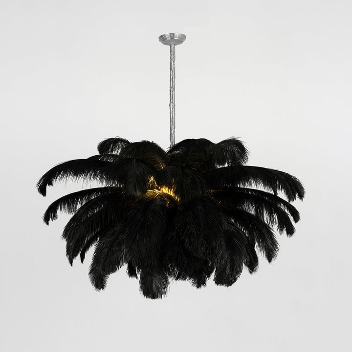 Luxury Ostrich Feather Chandelier Lighting Fixture