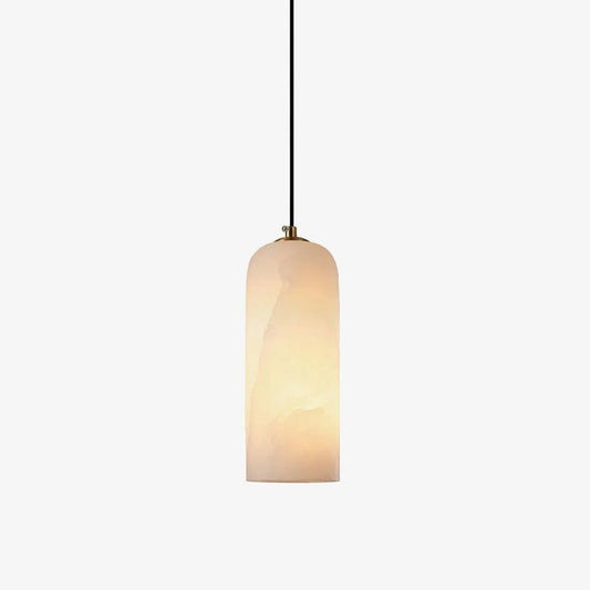 Mid-Century Alabaster Pendant Light with Brass Accents