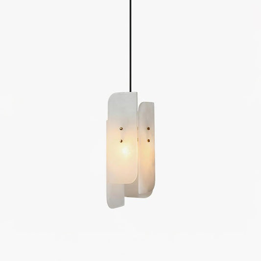 Mini Alabaster Pendant Light with Brass Details