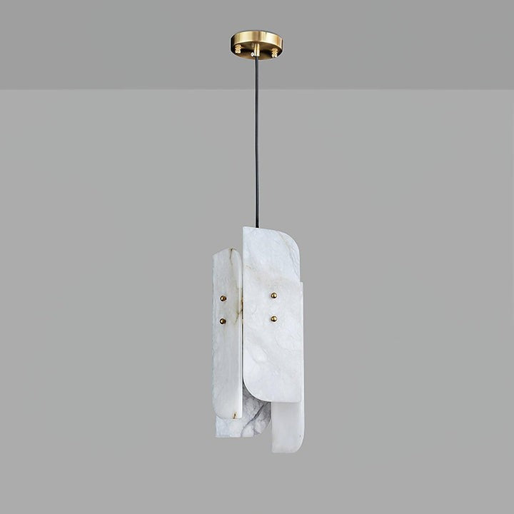 Mini Alabaster Pendant Light with Brass Details