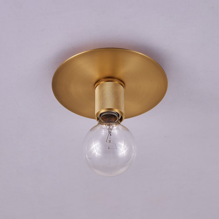 Minimalist Brass Ceiling Light with Clear Shade