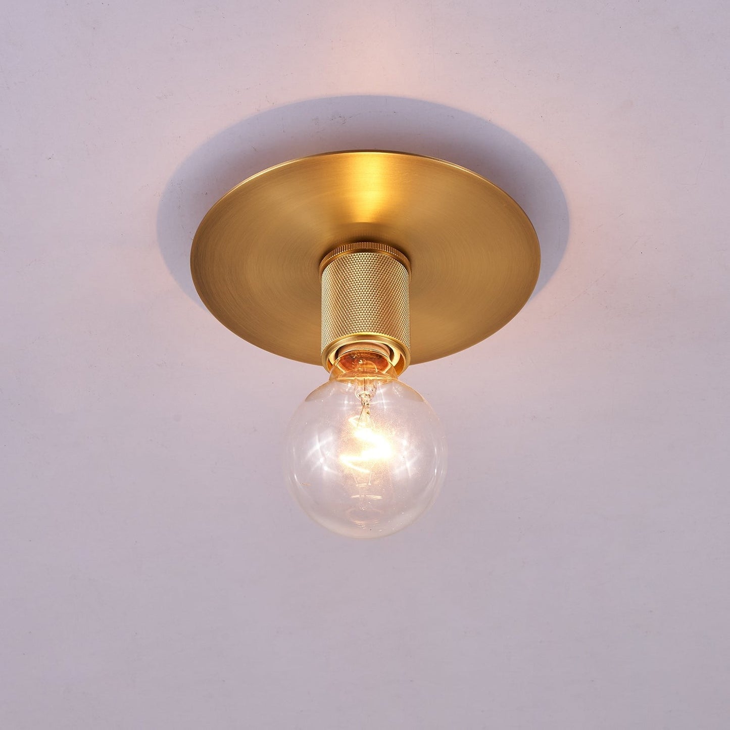 Minimalist Brass Ceiling Light with Clear Shade