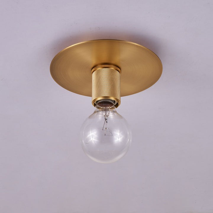 Minimalist Brass Ceiling Light with Clear Shade