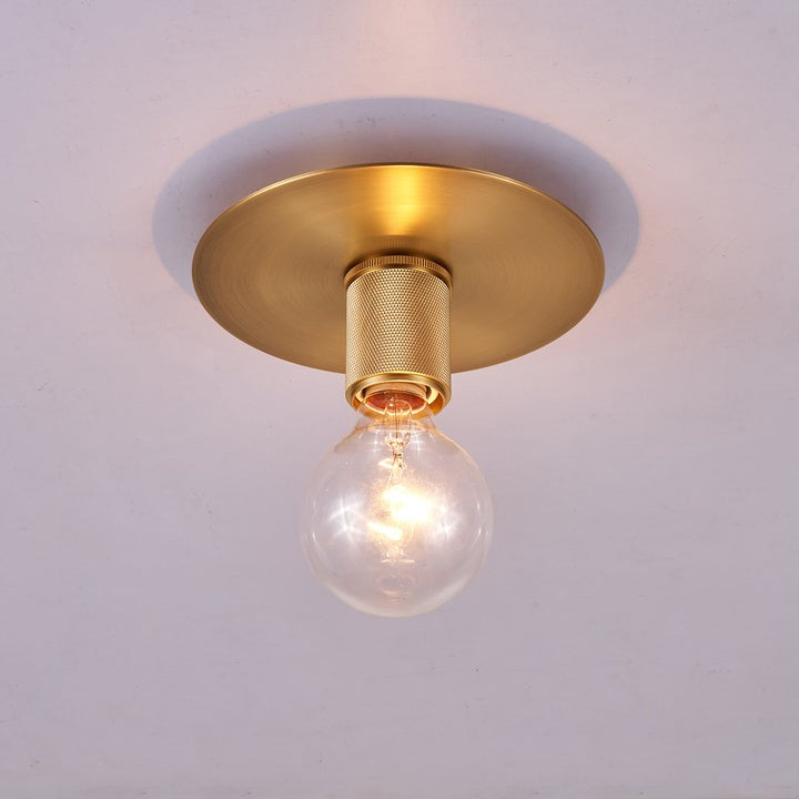 Minimalist Brass Ceiling Light with Clear Shade