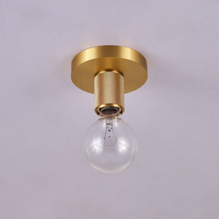 Minimalist Brass Ceiling Light with Clear Shade