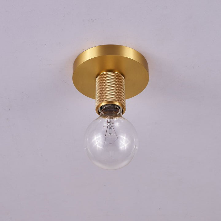 Minimalist Brass Ceiling Light with Clear Shade