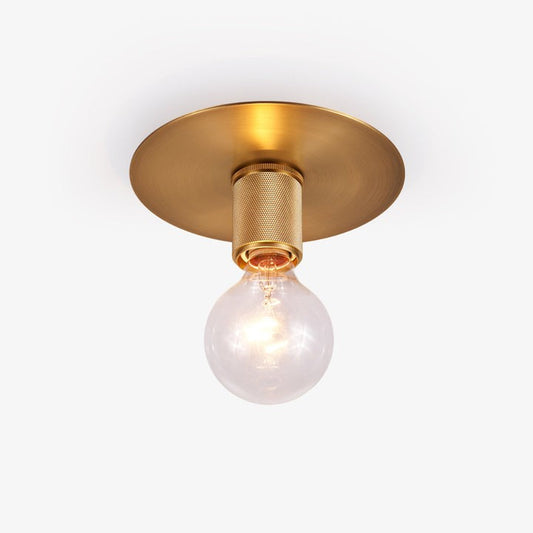 Minimalist Brass Ceiling Light with Clear Shade