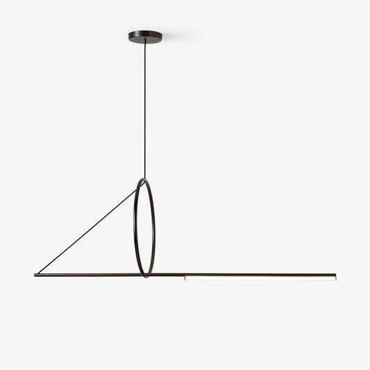 Minimalist Geometric Ring & Rod LED Pendant Light