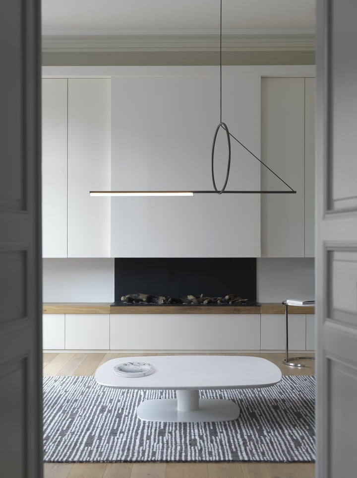 Minimalist Geometric Ring & Rod LED Pendant Light