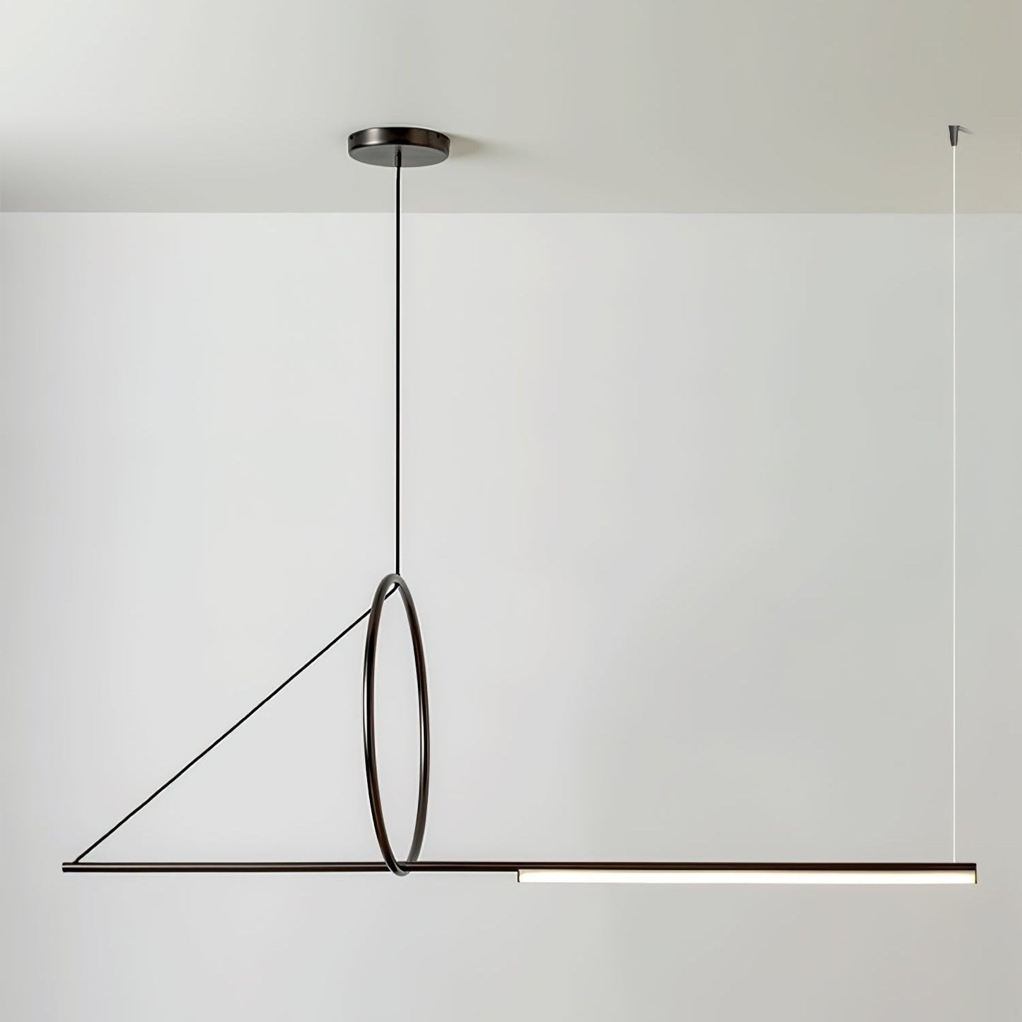 Minimalist Geometric Ring & Rod LED Pendant Light