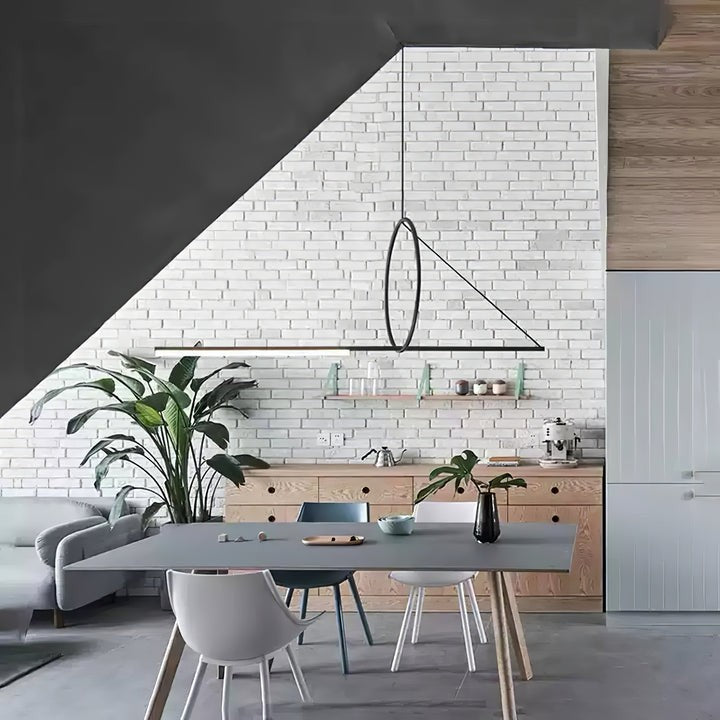 Minimalist Geometric Ring & Rod LED Pendant Light