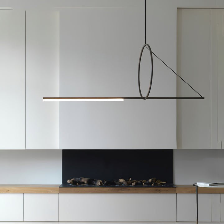 Minimalist Geometric Ring & Rod LED Pendant Light