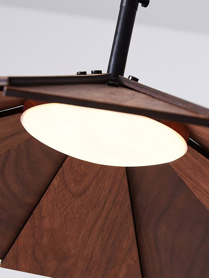 Minimalist Wooden Umbrella Pendant Light