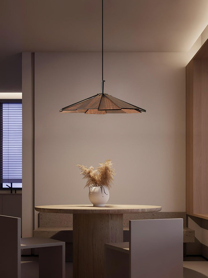 Minimalist Wooden Umbrella Pendant Light