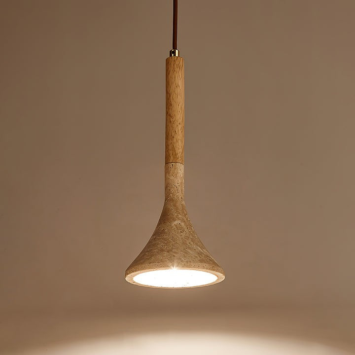 Minimalist Yellow Travertine Pendant Light