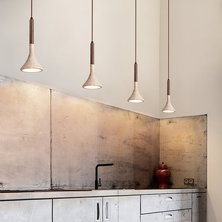 Minimalist Yellow Travertine Pendant Light