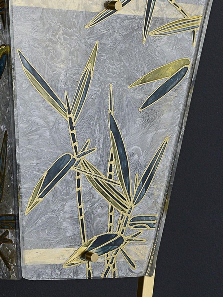 Misty Glow Brass & Enamel Glass Wall Sconce